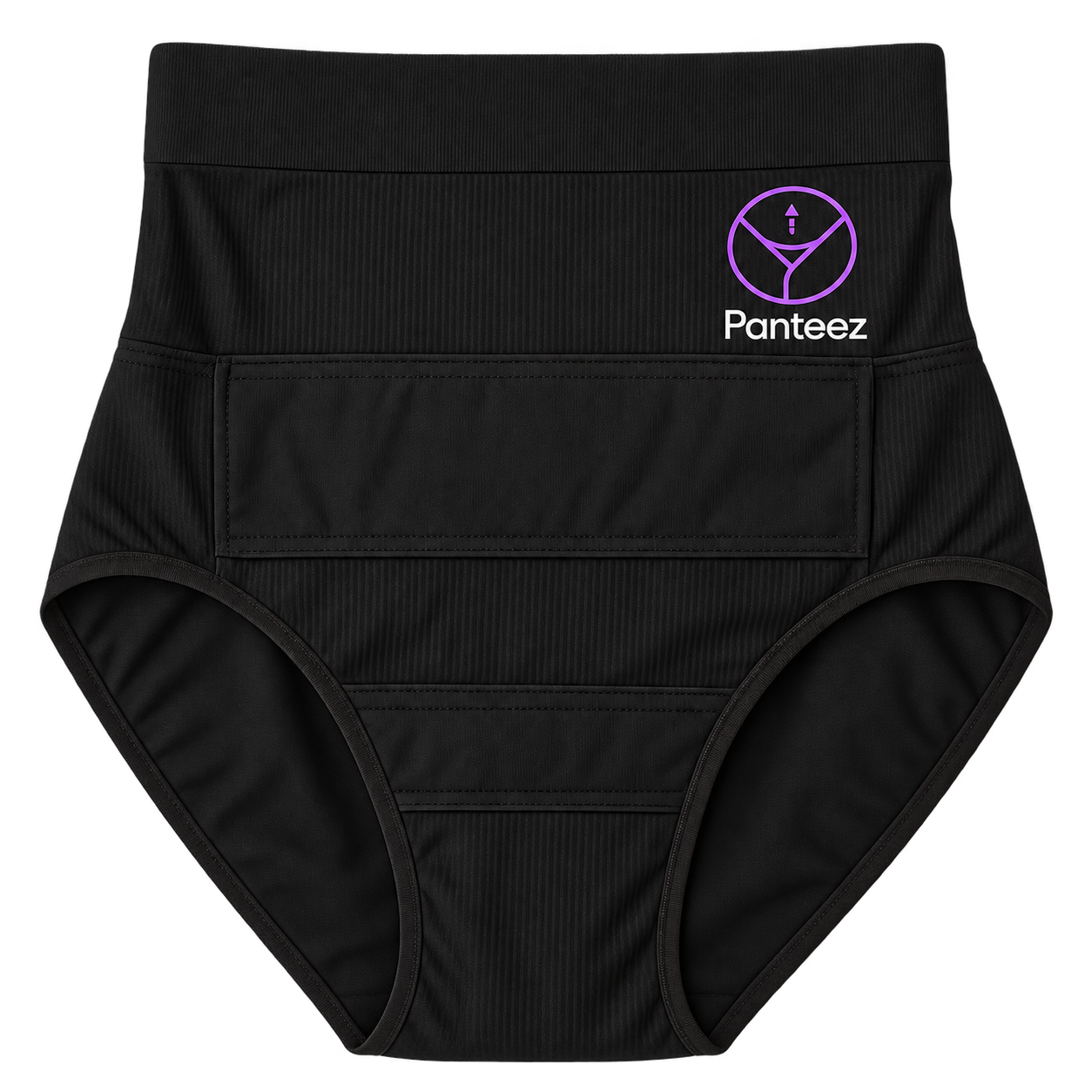 Black Panteez postpartum recovery underwear with a front ice pack pocket